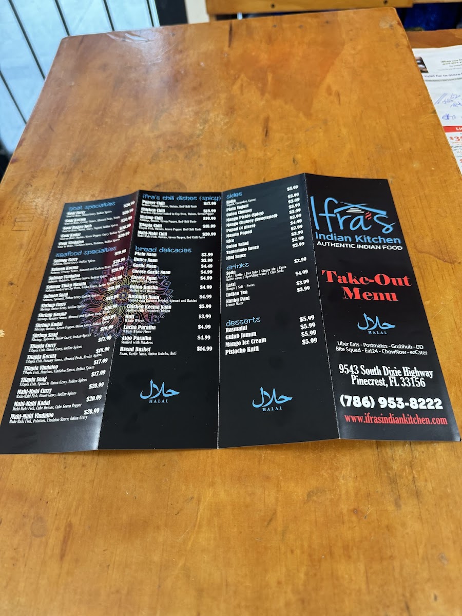 Menu Ifra’S Indian Kitchen-1