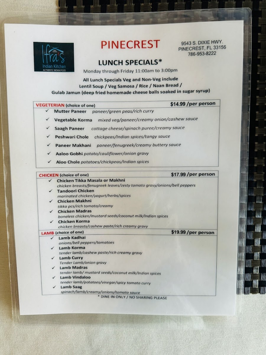 Menu Ifra’S Indian Kitchen-3